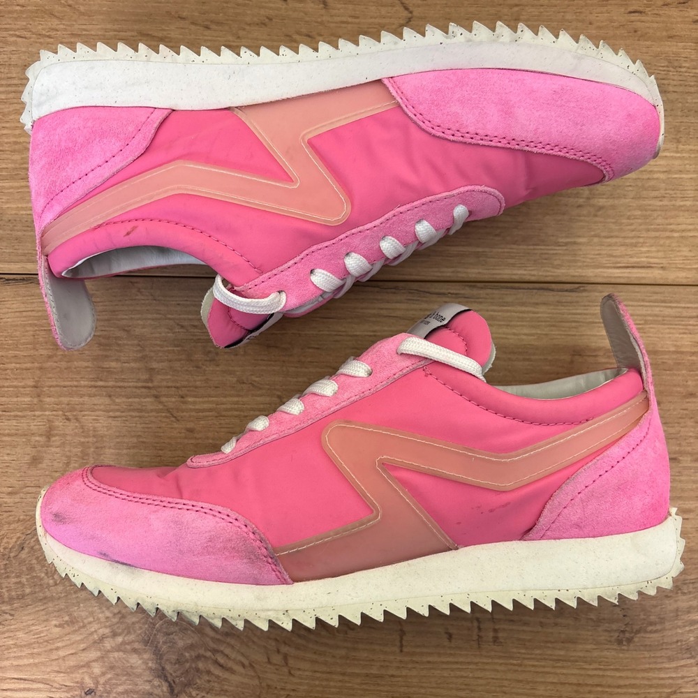 RAG & BONE Retro Runner Lace Up Low Top Sneaker Neon Pink Women Size 38.5 Sporty - Picture 9 of 12